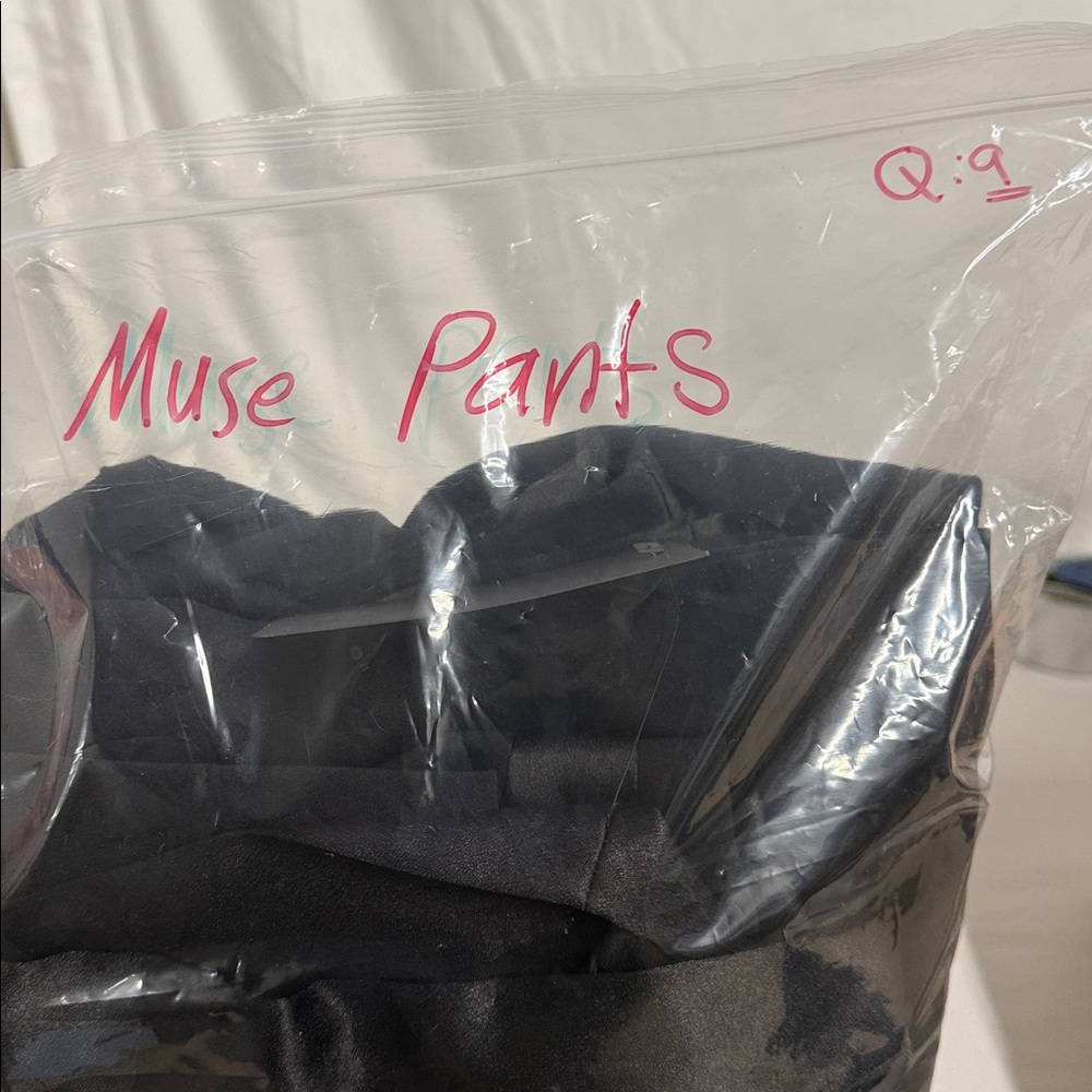 Muse Black Satin-Trim Straight Leg Pants - Picture 13 of 13